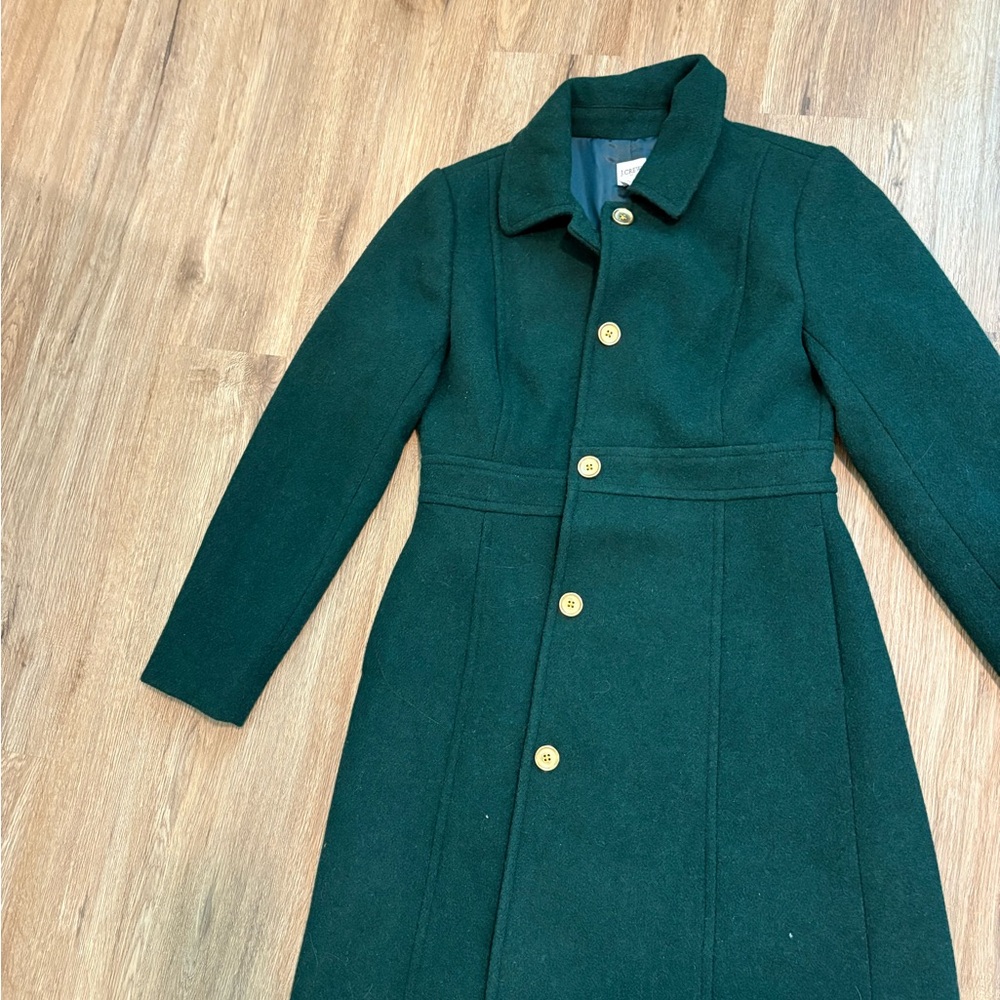 jcrew green peacoat